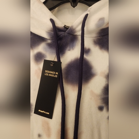 AFRM Tie Dye women's Hoodie In Black/ White Size XS - Picture 7 of 10